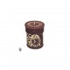 QW - dice cup steampunk brown & golden leather