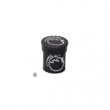 QW - dice cup dragon black leather