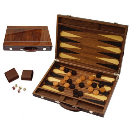 Backgammon bois marquete luxe 46 cm
