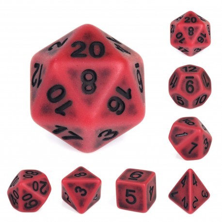 Kit de 7 des - JD - red ancient