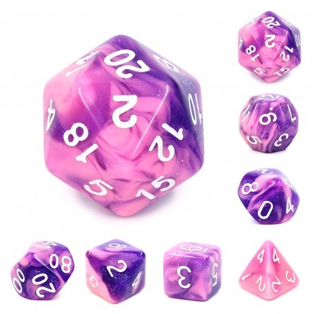 Kit de 7 des - JD - purple whirlwind