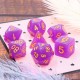 Kit de 7 des - JD - purple translucent glitter