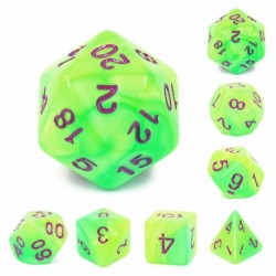 Kit de 7 des - JD - purple/green blend