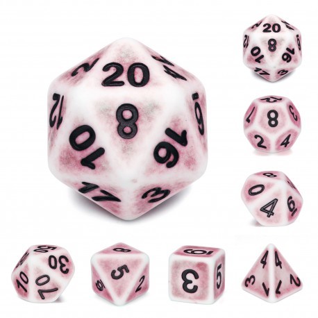 Kit de 7 des - JD - pink ancient