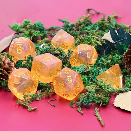 Kit de 7 des - JD - orange iridecent