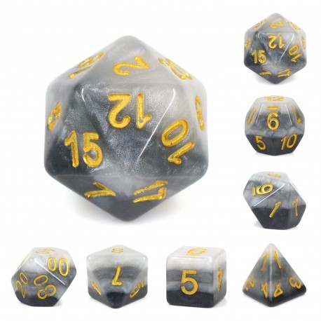 Kit de 7 des - JD - grey gradients