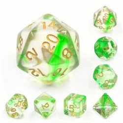 Kit de 7 des - JD - green ripples
