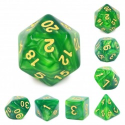 Kit de 7 des - JD - green blend