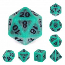 Kit de 7 des - JD - green ancient