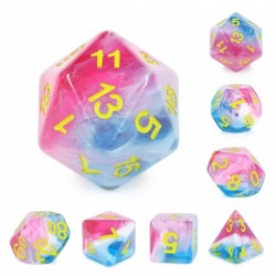 Kit de 7 des - JD - glacier rose