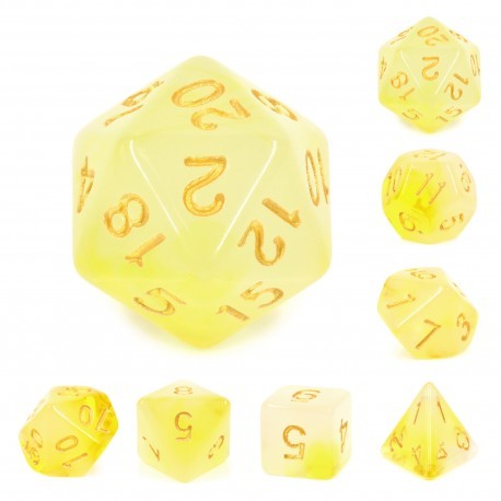 Kit de 7 des - JD - yellow milky