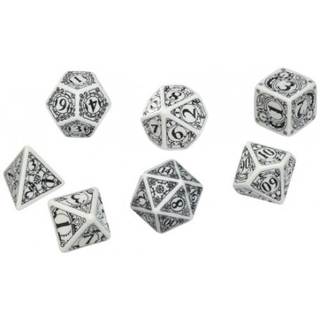 STEAMPUNK DICE SET BLANC/NOIR