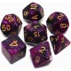 Kit de 7 des - JD - pearl - dark purple / gold