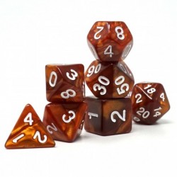 Kit de 7 des - JD - pearl - coffee / blanc